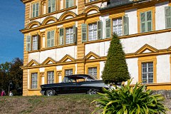 Schloss Seehof - Parkseite mit vorgefahrenem Hochzeitswagen